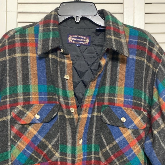 Vtg. Joseph Horne Outfitters Plaid 70 Wool Light Shirt Jacket Size L - Picture 4 of 8